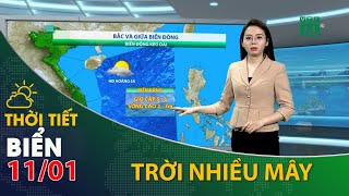 Thời tiết biển ngày 11/01/2022:Khu vực Bắc Biển Đông có gió Đông Bắc cấp 6, biển động